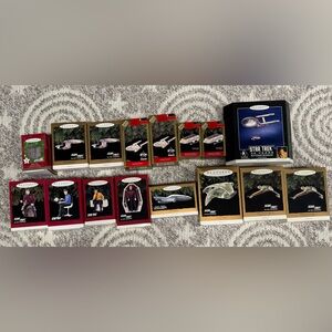 Vintage 1990’s Star Trek Hallmark Christmas Ornaments - set of 16. Free shipping